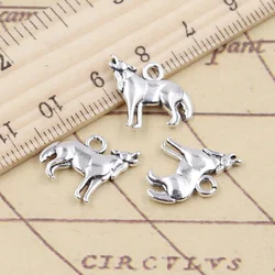 20pcs Charms Roaring Wolf 15x17mm Tibetan Silver Color Pendants Antique Jewelry Making DIY Handmade Craft