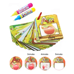 Coolplay Water Drawing Card 26 Alphabet Coloring Book & 2 Magic Pen Letter Card Painting Board English Learning Educational Toys