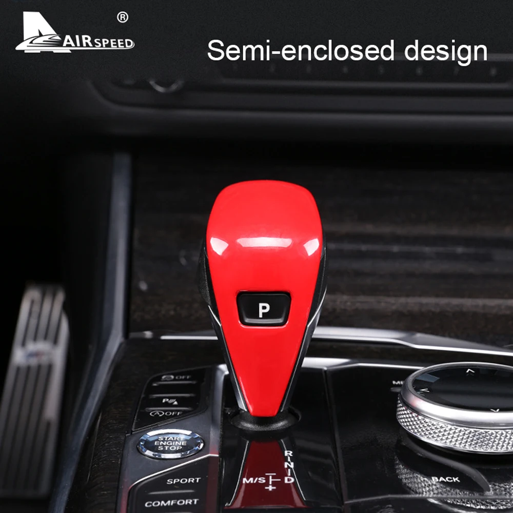 AIRSPEED for BMW 3 Series G20 330i 330e M340i Accessories Carbon Fiber Style Gear Shift Knob Handle Cover Sticker Interior Trim