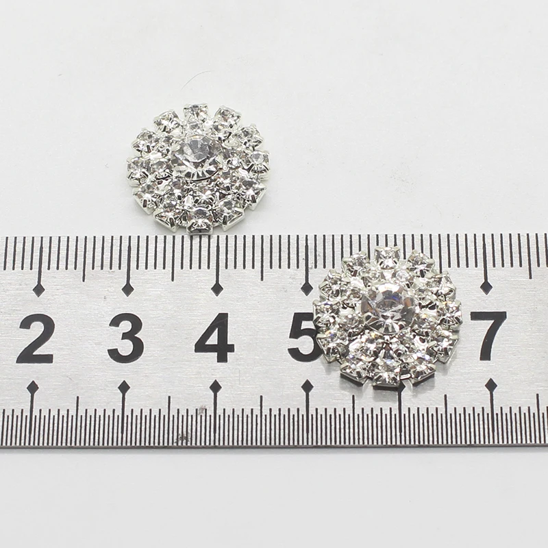 10Pcs/Set 16MM Round Rhinestone Buttons, Decorative Ornaments At The Floral Center Hand-Work DIY Craft Decoration Accessories