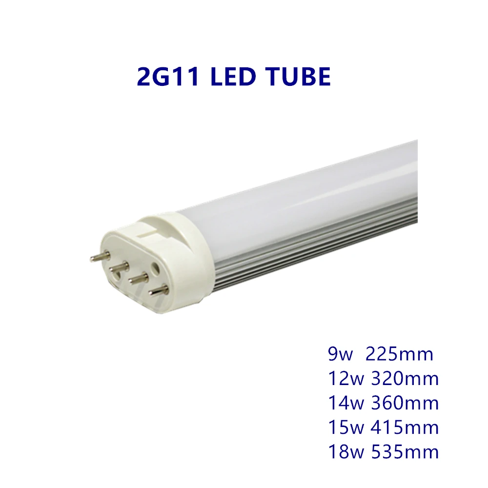 Tubo Led PLL 2g11 de 4 pines, base 2G11, 12W, 14W, 15W, 18W, AC96-265V, blanco frío, Blanco cálido, CFL, 2G11, 225, 320, 415mm