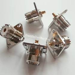 플랜지 납땜 패널 마운트 RF 커넥터, UHF SO239 SO-239 암 패널, 4 홀, 1 개
