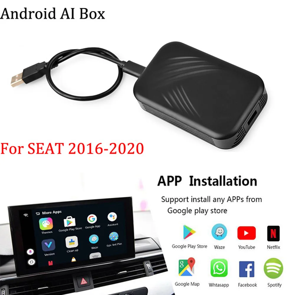 

New Version4+32G CarPlay Wireless AI Android Box For Seat Ibiza Arona Leon Ateca Alhambra 2018-2020 Car Intelligent System 4+64G