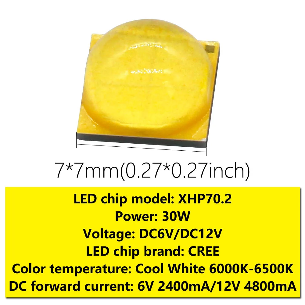 LED Chip lampada perline ad alta potenza 5050 7070 18W 30W 6V 12V originale importato XHP70.2 XHP50.2 torcia faro proiettore