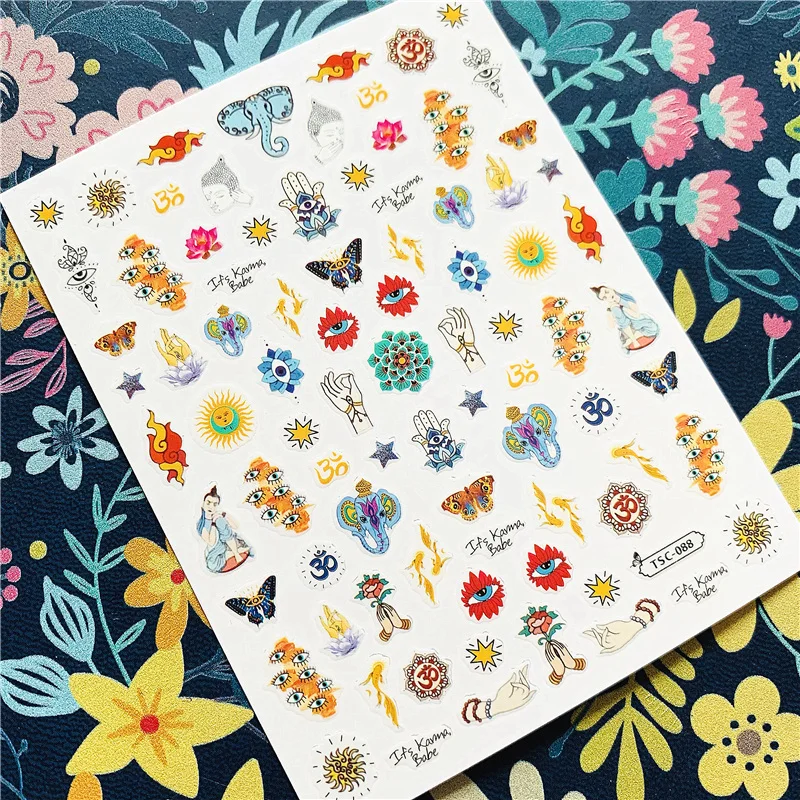 Newest TSC-087-088 TSC series  Cartoon character 3d nail art stickers decal template diy nail tool decoration