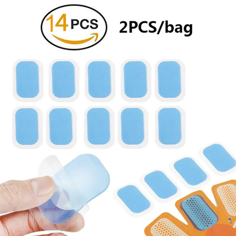 14Pcs EMS Trainer Gel Pads For EMS Abdominal Stickers Hydrogel Hip Abdomen Muscle Stimulator Slimming Massage Replacement Patch