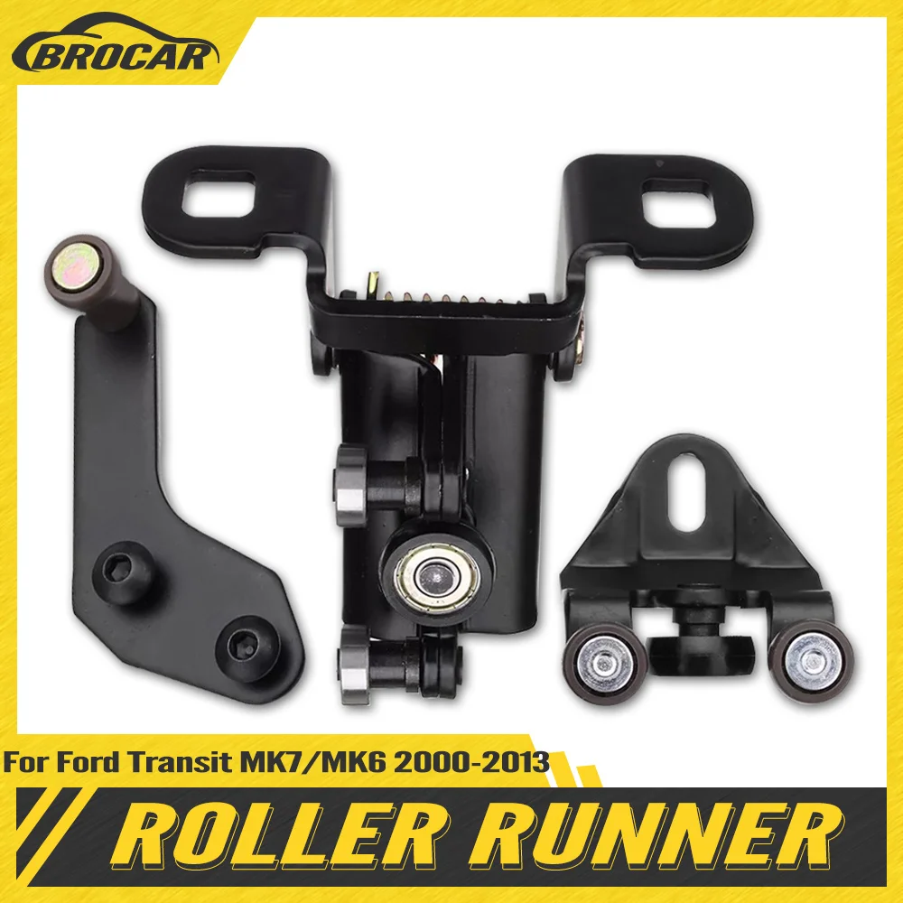 BROCAR Fit For Ford Transit MK7/MK6 2000-2013 Side Sliding Door Top Middle Bottom Roller Runner Right Side Car Accessories 3pcs