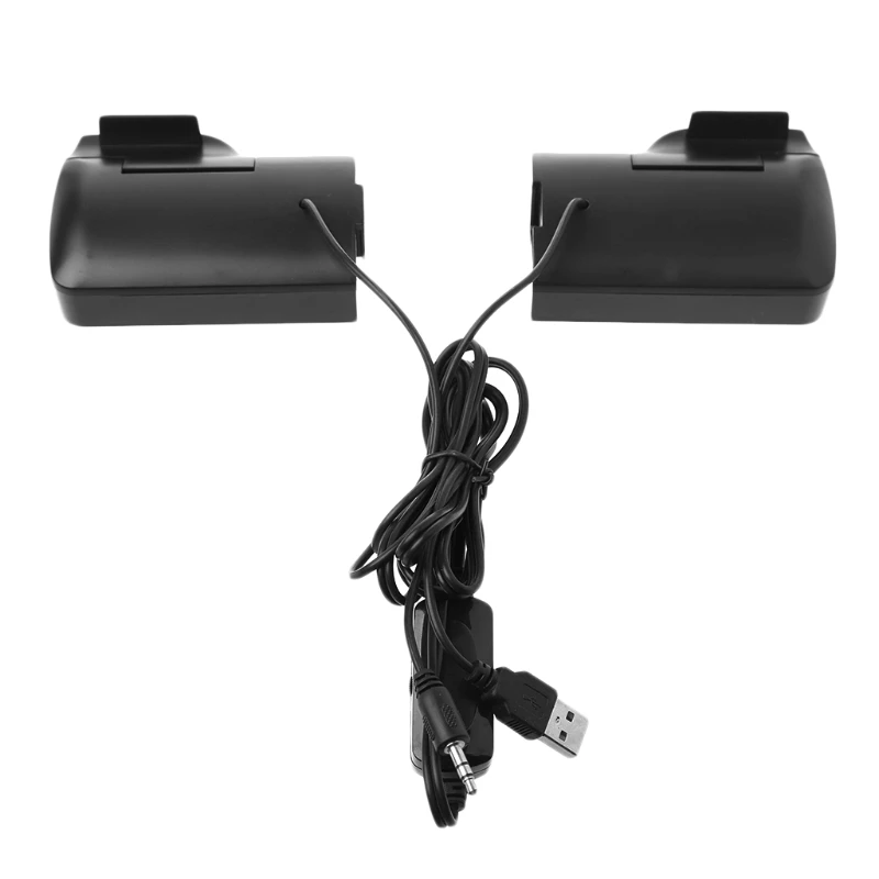 1 Pair Mini USB Powered Line Control Stereo Clip-On Speaker For Notebook Laptop