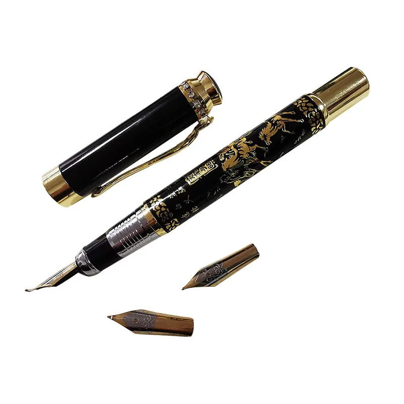 Fine Fountain Pen 1 Pen Plus Two Nibs Chinese Classical Style Calligraphy Write Signature Gift Pen Student Stationery Office