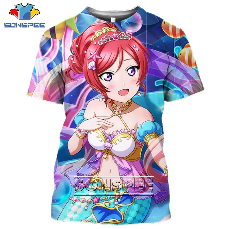 SONSPEE Hot Love Live Tee Shirts 3D Print Men\'s T-shirts Anime Idol Girl Tshirts 3D Cosplay Loli Harajuku Women Streetwear Tops