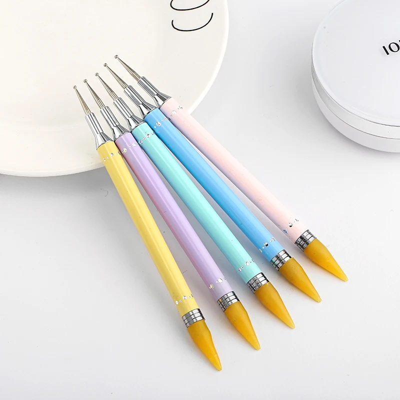 Diamond Embroidery Double Head Point Drill Pen Dot Painting Point Pen Nail Art Rhinestone Picker Wax Pencil Crystal Handle Tool