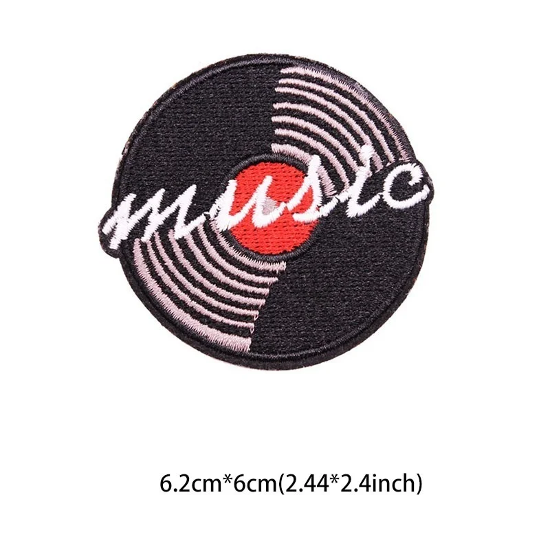 Embroidered Sew or Iron on Patches - Vinyl Record Patch - 3 Pcs