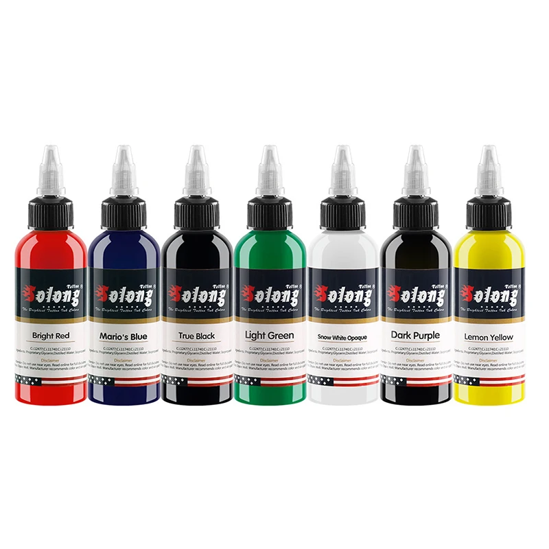 

7 Colors Professional Tattoo Ink Pigment Set Tattoo Accessories Kit For Body Art Plant Beauty Makeup 21 Color Random 30ml/Bottle