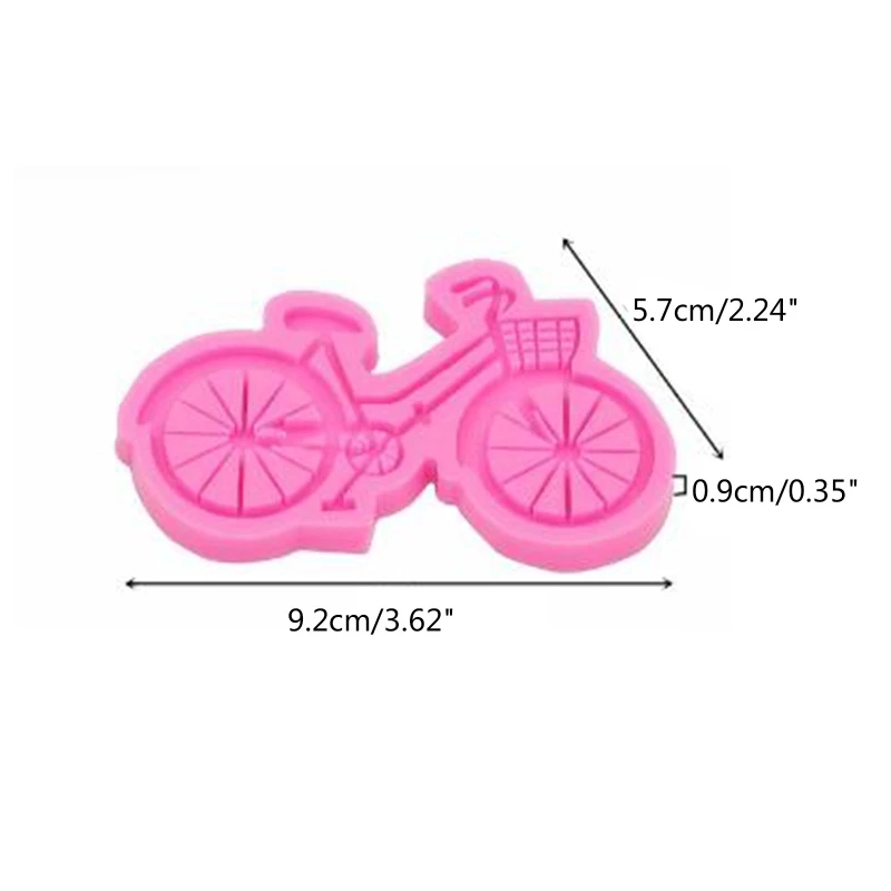 Bicicleta chaveiro molde 3d silicone chocolate sabão bolo fondant cupcake-ferramentas de decoração de bolo forma de bicicleta colar molde