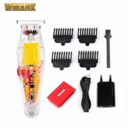 WMARK-Professional recarregável Aparador Digital, estilo transparente, Clipper Detalhe, 6500 RPM, 1400 Bateria, NG-202, NG-212, Novo