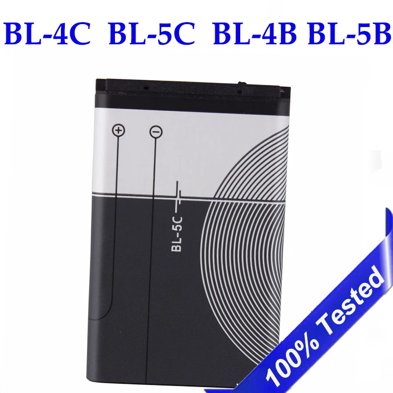 

10pcs BL-5C BL-4C BL-4B Battery For Nokia BL-5C BL-5B 6100 6260 6300 6136S 5070 2630 C2-01 1110i BL 4C Mobile Phone Batteries