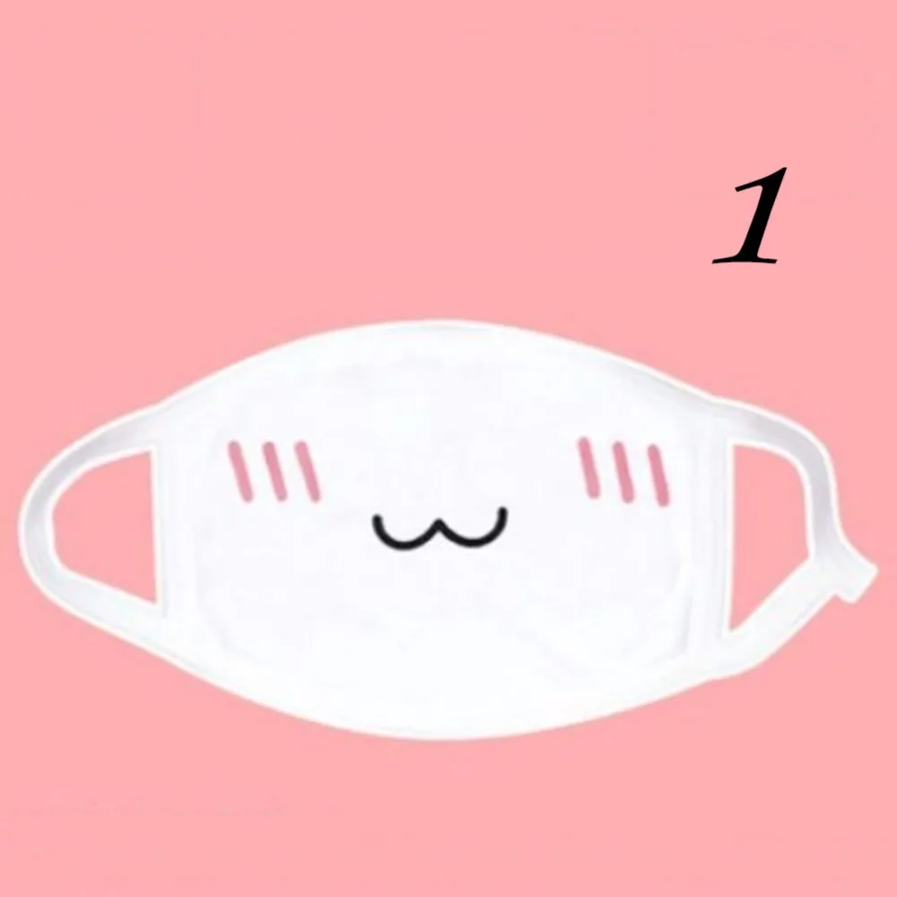 1pc white Kawaii Anti Dust mask Kpop Cotton Mouth Mask Cute Anime Cartoon Mouth Muffle Face Mask Emoticon Masque party Supply