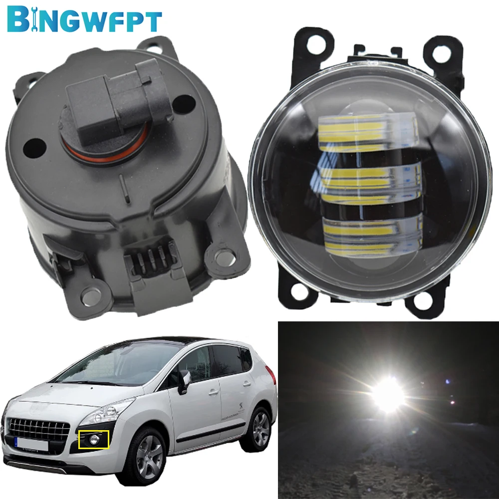 2X Headlights For Peugeot 3008 MPV 2009-2013 Fog Light Daytime Running Light Car H11 LED 12V Fog Lamp Assembly