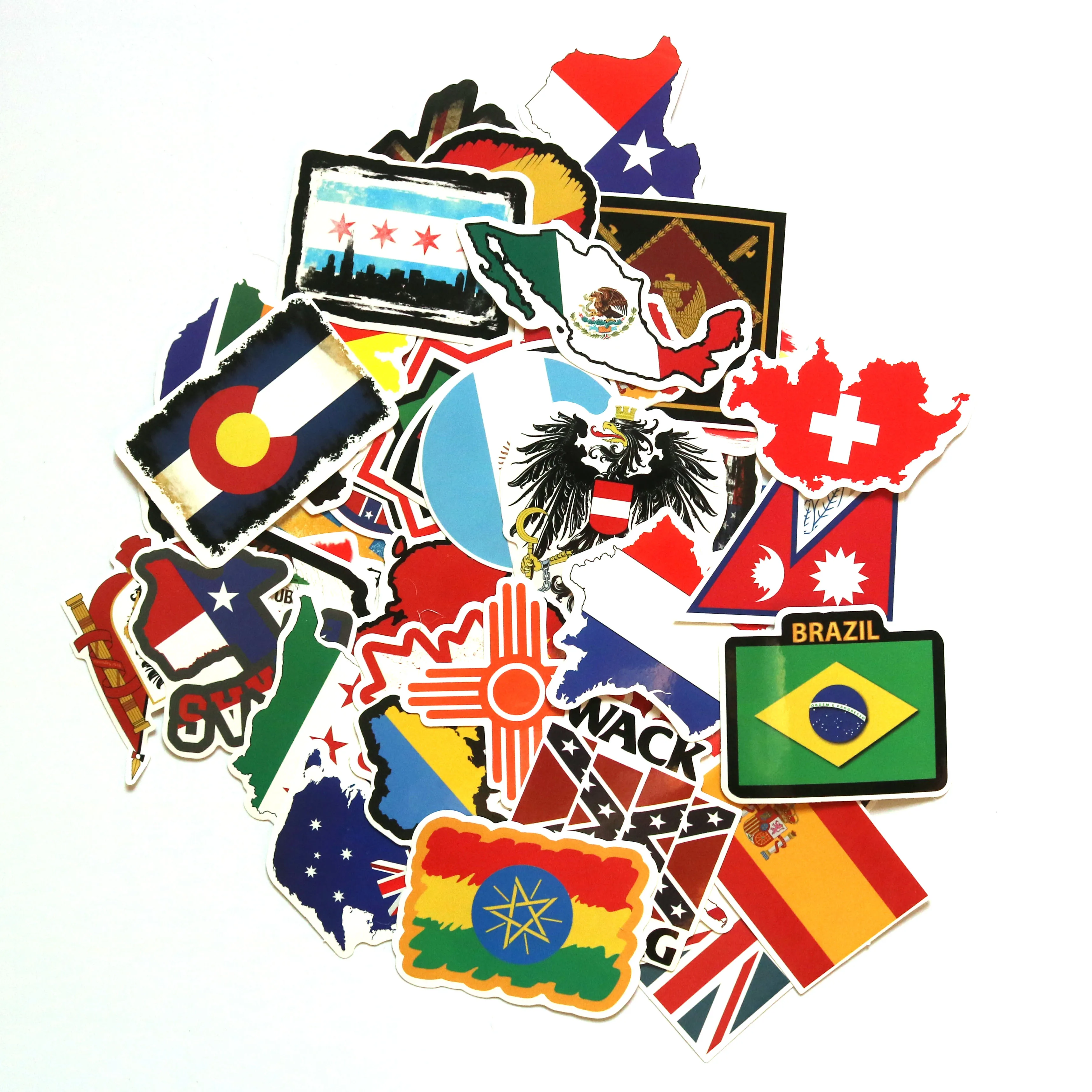 10/30/52PCS National Flags Stickers For Waterproof Decal Laptop Motorcycle Luggage Snowboard Fridge Phone Car Sticker