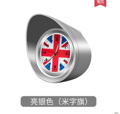 

MIN MI Silver Union Jack Car Clock Auto with Digital Electronic Quartz Watch Car Decoration Car Refitting Supplies Accessories