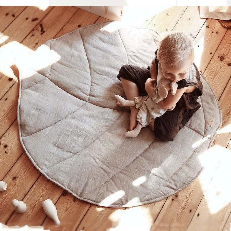 Nordic Newborn Padded Kids Soft Carpet Cute Leaves Rugs Child Crawling Blanket Carpet Toy Baby Play Mats Kid Room Decoration Mat