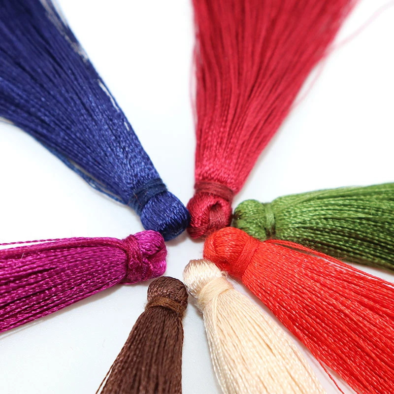 5pcs/lot 65mm Casing Tassel Silk Tassel Fringe Sewing Bang Tassel Trim Handmade Curtain Tassel For DIY Craft Jewelry Making