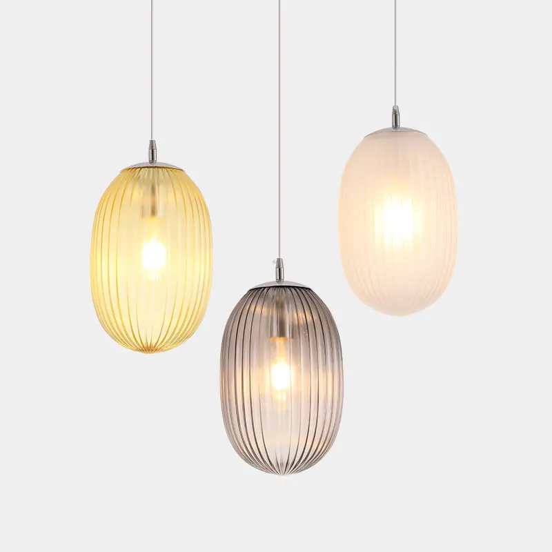 

Nordic Glass Pendant Lights Modern LED Restaurant Bar Coffee Shop Hanging Lamps Home Bedroom Living Room Kitchen Pendant Light