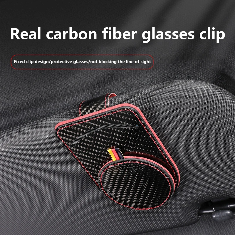 Car Sun Visor Sunglasses Frame Glasses Clip Black Carbon Brazing Dimensional Universal Ticket Clip Fasteners Car Glasses Case