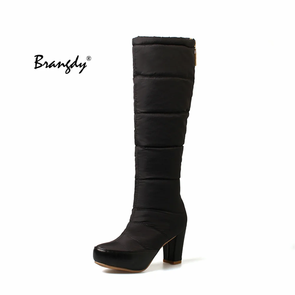 

Brangdy Sale Botas Mujer Winter New Thick Heel Boots Size 33-43 Over Knee High Round Toe Waterproof Warm Platform Shoes Women