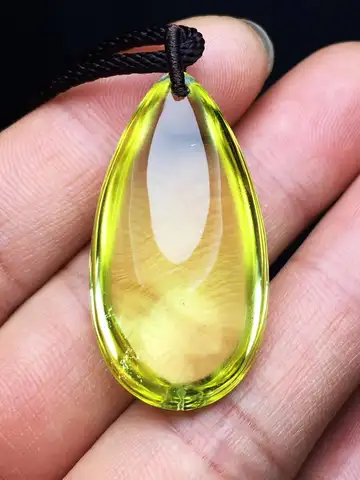 Natural Yellow Citrine Quartz Water Drop Pendant 38x20x14mm Gemstone Women Men Citrine Fashion Stone Wealthy Bead Necklace AAAAA