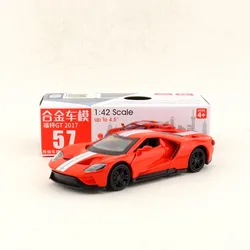 Diecast Metal Toy Model 1:42 Scale 2017 Ford GT Super Car Pull Back Doors Openable Educational Collection Gift Kid Match Box