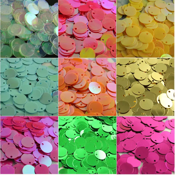 20grams 10mm 20mm single hole Sequin Flat Round Loose Sequins Crafts Paillette Sewing Clothes Decoration DIY jewelry Accessory