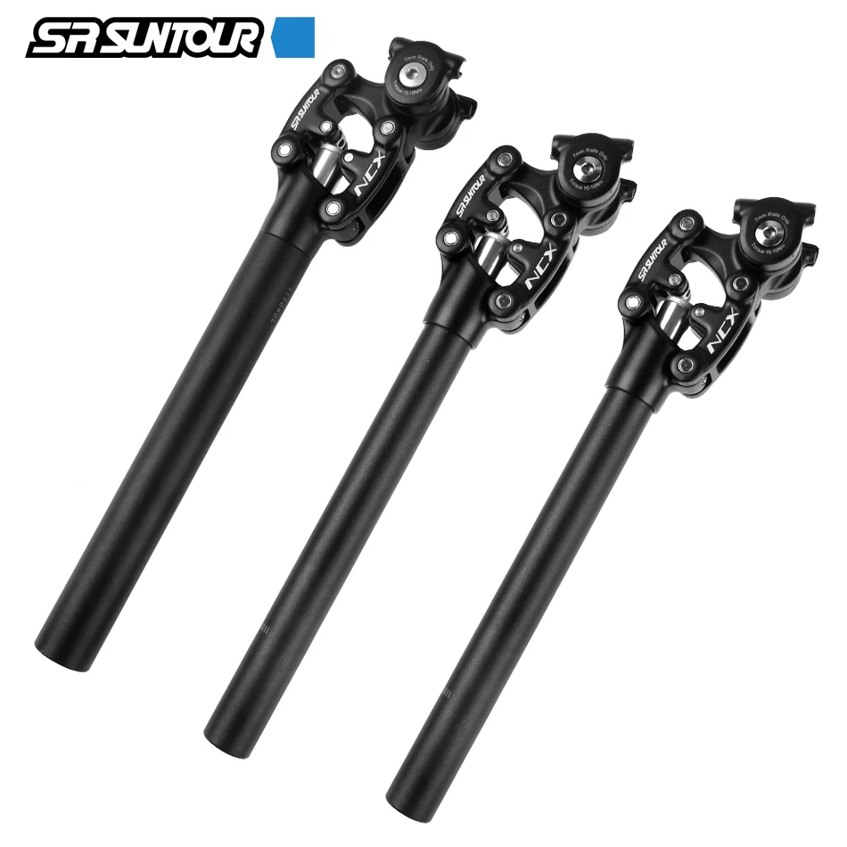 SR Suntour NCX Bicycle Damping Suspension Seat Post Mountain Bike Seatpost 27.2/28.6/30.0/30.4/30.9/31.6/33.9*350mm Seat Tube