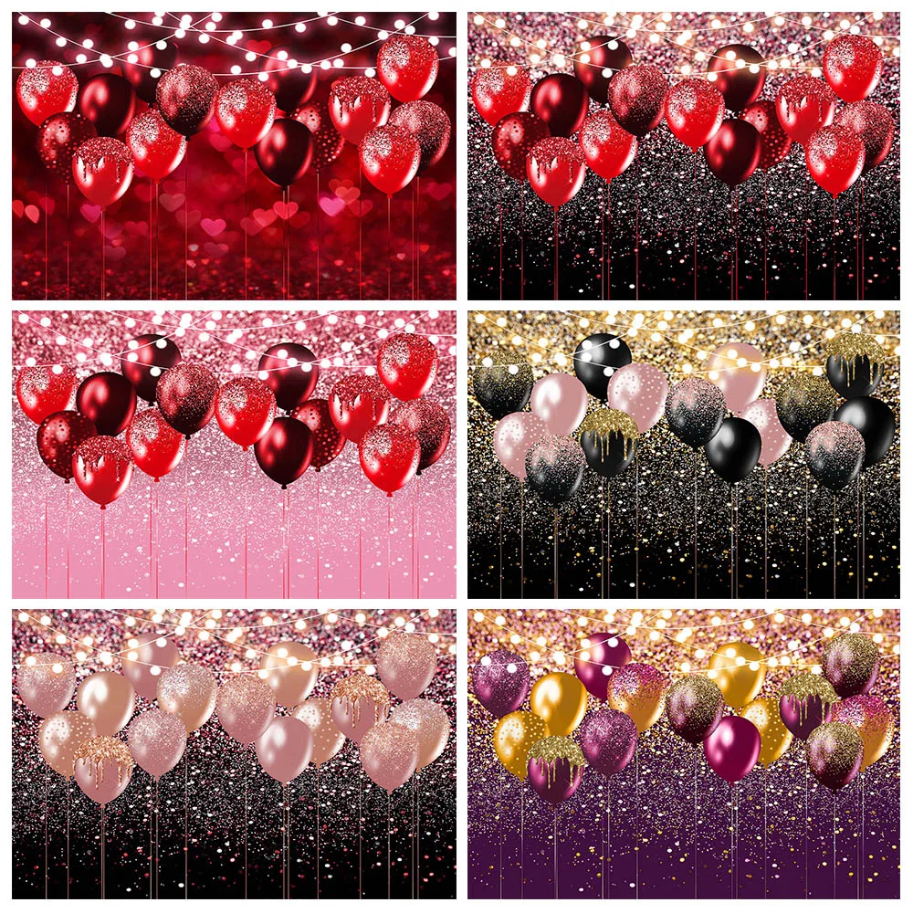 

Mocsicka Valentine's Day Backdrop Glitter Balloon Woman Birthday Wedding Photography Background for Photo Studio Photophone Prop