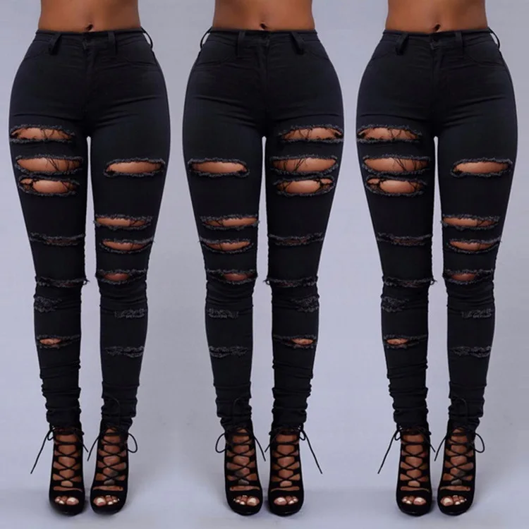 

Ripped jeans feet pants Vintage High Waist Woman Boyfriends Women's Jeans Full Length Mom Jeans Cowboy Denim Pants Vaqueros