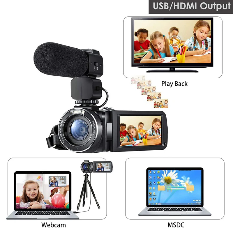 Video Camera Digital Camcorder Full HD Ordro Z20 1080P IR Night Vision YouTube Vlog Cameras for Blogger Shooting Home Use