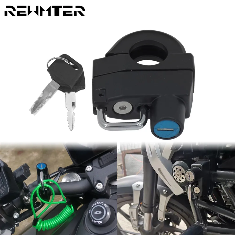 

Motorcycle Universal Helmet Lock With 2 Keys Black For 25mm Handlebar Engine Crash Bar For Harley Dyna Touring Sportster XL