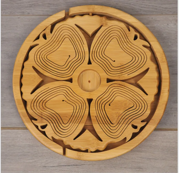 للطي التفاح سلة الخيزران للفاكهة المحمولة للطي سلة التخزين للطي الإبداعية أطباق فاكهه صديقة للبيئة ديكور المنزل #4