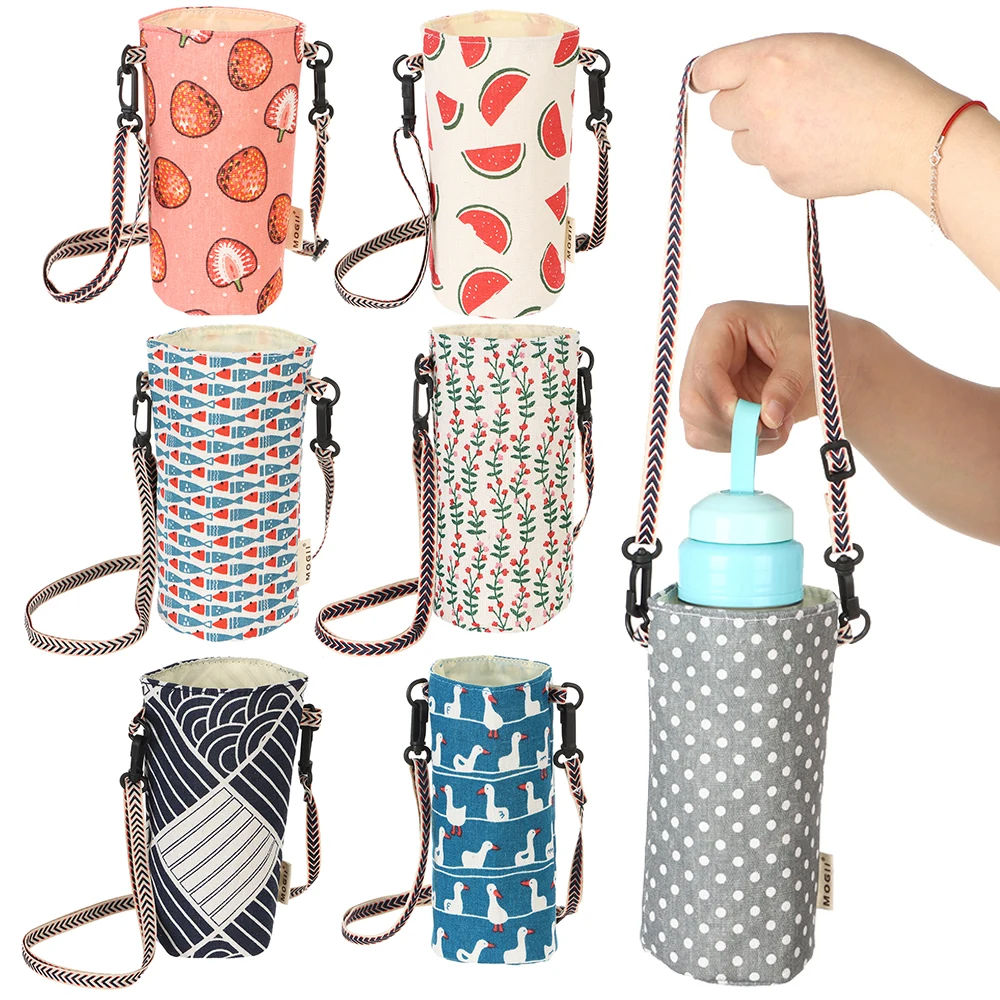Retractable Lanyard  Water Bottle Holder Carrier Cup Sleeve Anti-Hot Mug Holder Water Bottle Bag Cup Pouch Outdoor Daily Tools