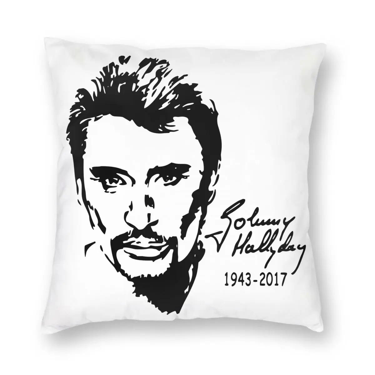 Johnny Hallyday 1943-2017 Square Pillow Case Decorative Pillow Vintage Cushion Covers