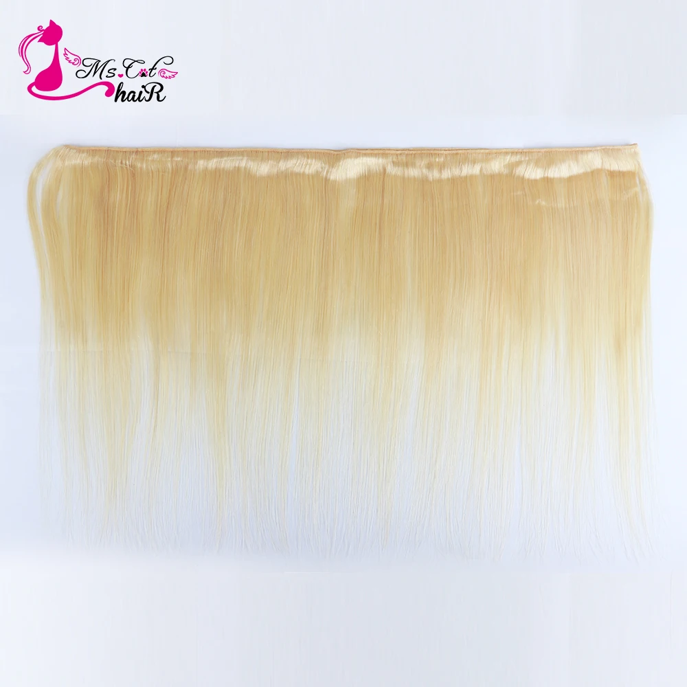 Ms gato produtos de cabelo 3 pacotes cabelo brasileiro em linha reta pacotes cor 613 loira tecer cabelo humano remy extensão do cabelo