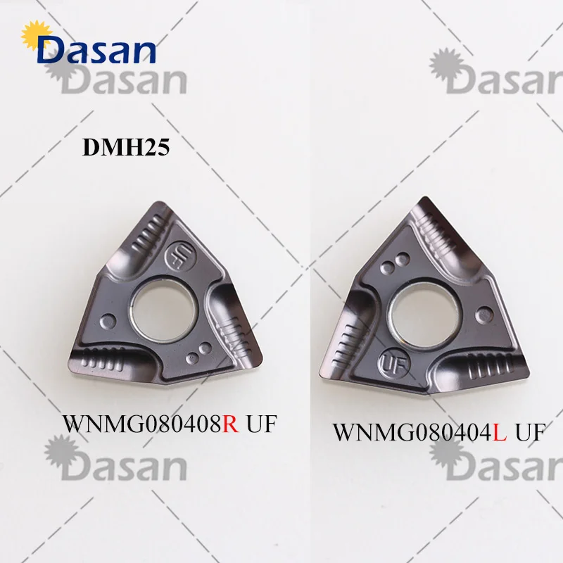 10 adet WNMG080404R UF karbür uçlar WNMG080408 sert alaşım orijinal torna plaka WNMG dönüm aracı sertleştirilmiş çelik paslanmaz çelik