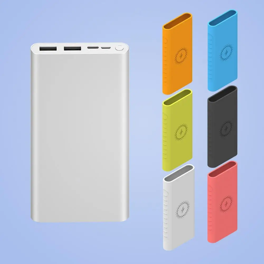 Novo caso protetor de silicone para xiao mi powerbank 10000mah plm11zm acessórios powerbank sem fio caso wpb15zm e plm13zm caso
