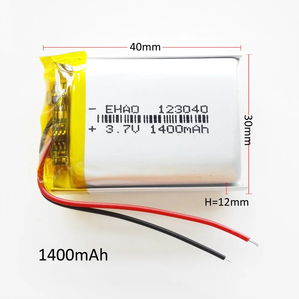 Lot 10 PCS 123040 3.7V 1400mAh Lithium Polymer LiPo Rechargeable Battery For MP3 GPS DVD video game Tablet PC Power bank