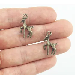 High Quality 20 Pieces/Lot 21mm*13mm Antique Bronze Plated Sika deer Charms