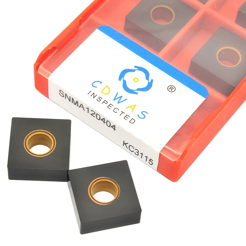 Herramienta de torneado externo SNMA120404 SNMA120408 SNMA120412 KC3115, insertos de carburo plano, herramientas de torno de alta calidad para hierro fundido, 10 piezas