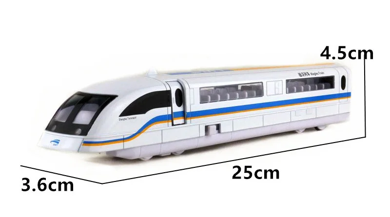 1/87 High Simulation Maglev Train Alloy Model Toy Car High-speed Rail Sound Light Pull Back Toys For Children