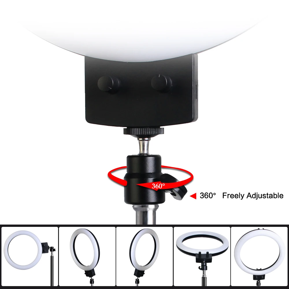 SH 9inch Stepless Dimmable LED Selfie Ring Light with Tripod and Bluetooth for Makeup Video Live Ring Lamp Photographic Lighting