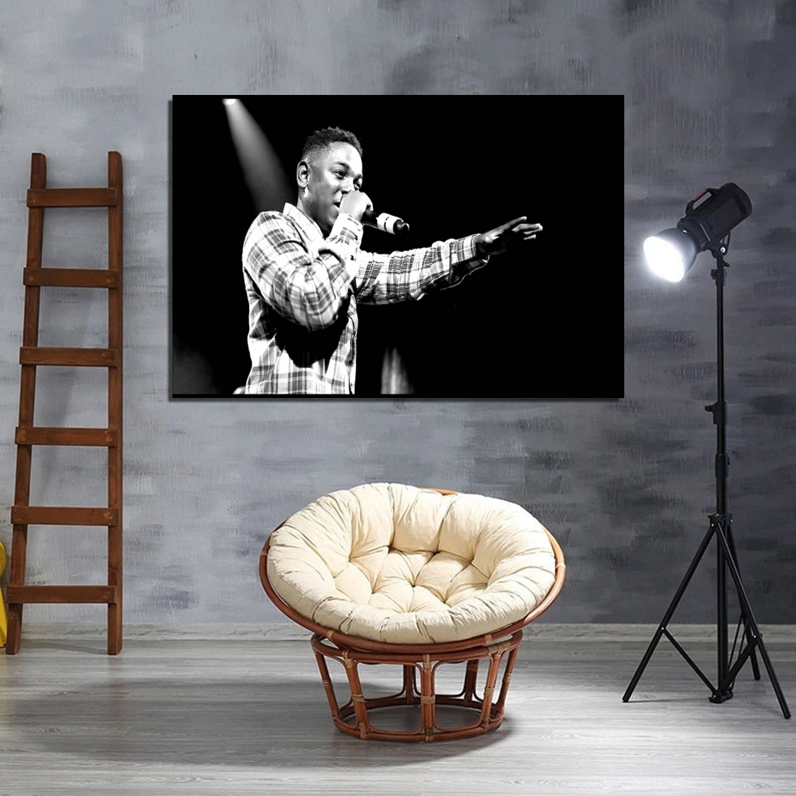 Kendrick Lamar Poster Print Music Singer Star Rapper Photo Music Album Cover Canvas Poster Home Decor Wall Painting (No Frame)