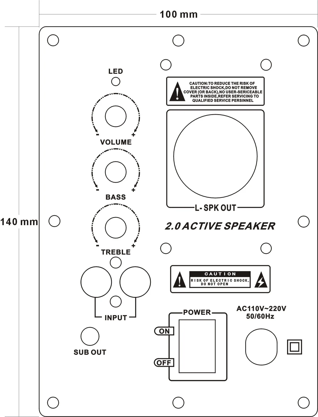 2.0 Bookshelf box power amplifier board stereo computer multimedia switching power supply integrated power amplifier 110V-220V